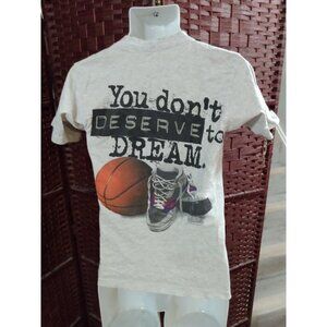 Vintage 90s Big Ball Sports Basketball T Shirt Don't Deserve To dream Small